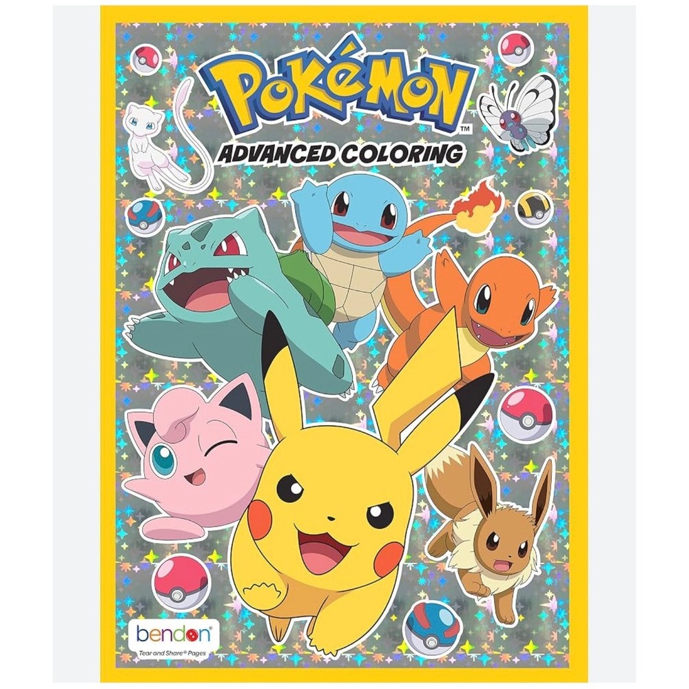 Bendon Pokemon Advanced Coloring Book Kids Foil Cover Pikachu Eevee